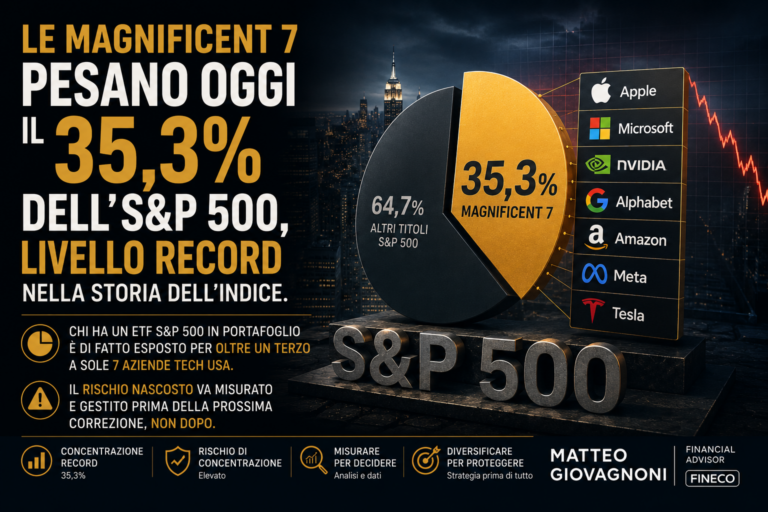 Magnificent 7: Il Rischio Nascosto del 35,3% del Tuo S&P 500 (e 4 Mosse per Difendersi)